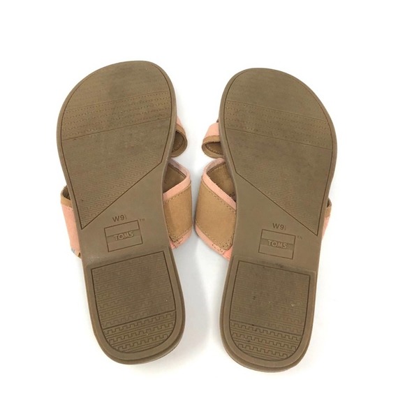 Toms | Val Tan Pink Suede Criss Cross Strap Slide Sandals 9.5 - Picture 8 of 8